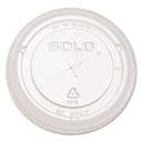 SOLO PETE Flat Straw-Slot Cold Cup Lids  Fits 16 Oz to 24 Oz  Clear  100/Pack  10 Packs/Carton