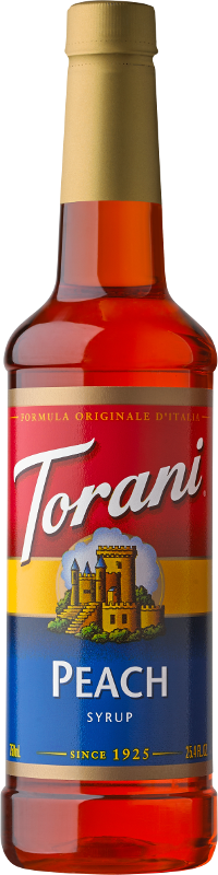 Torani Original Peach Syrup  Authentic Coffeehouse  Tea and Soda Syrup  25.4 Oz