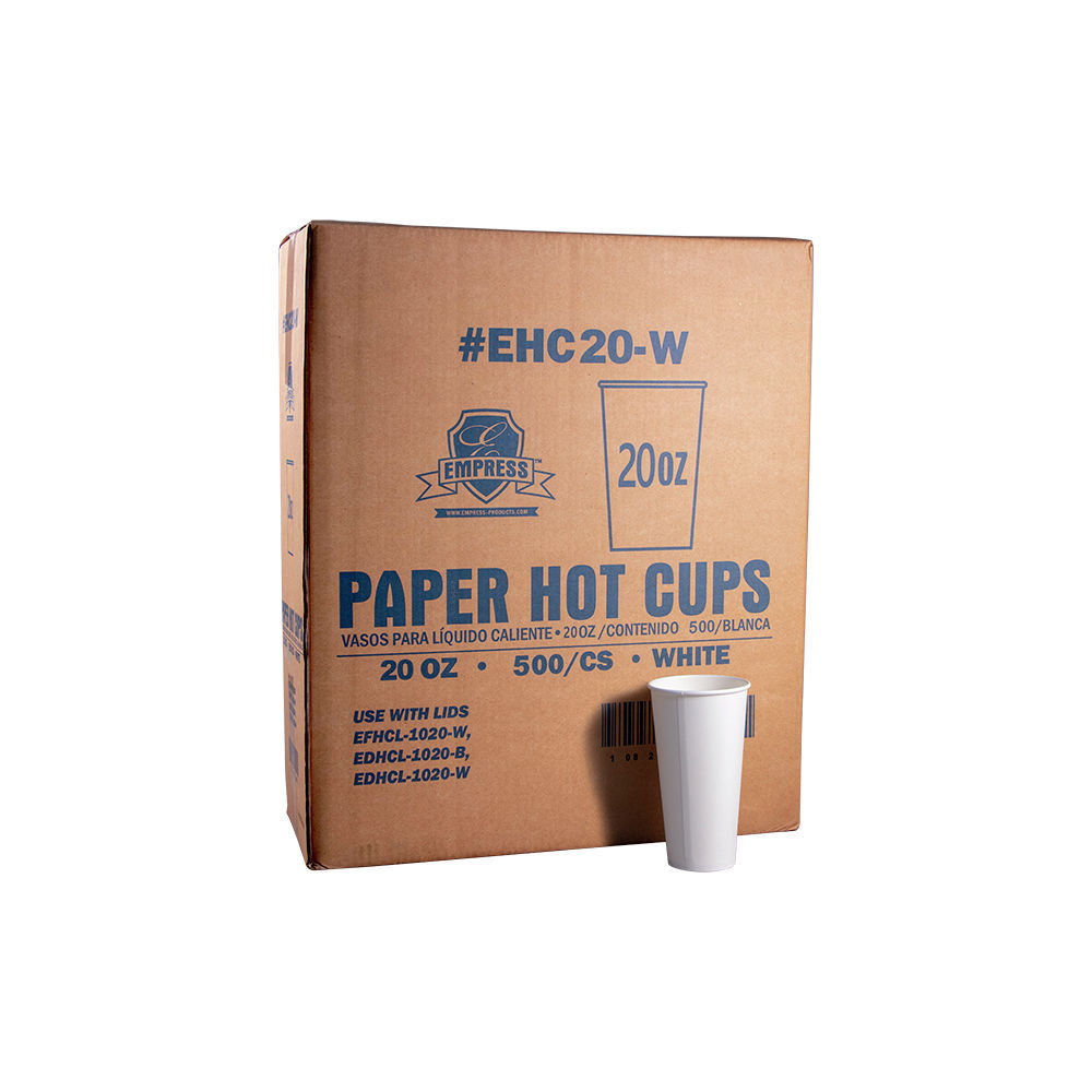 Empress Paper Hot Cup 20oz White Qty: 500