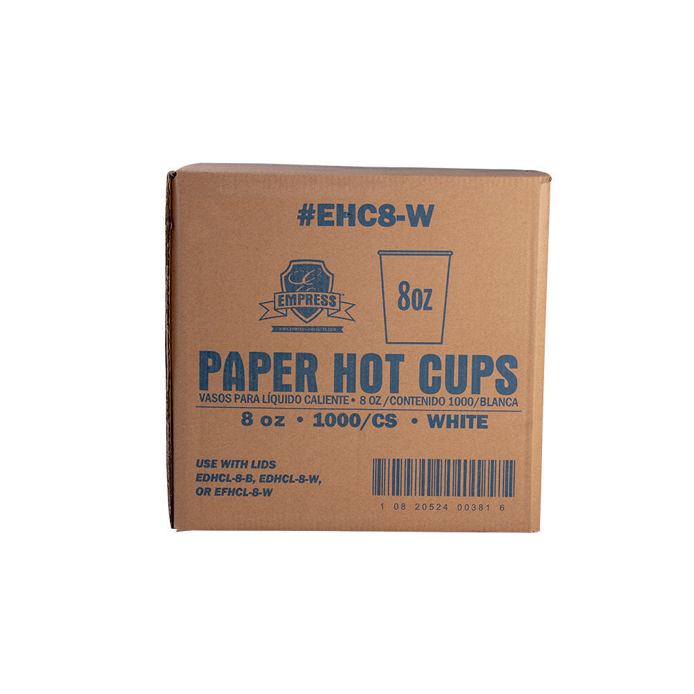 EMPRESS HOT PAPER CUP WHITE-8OZ  1000CT Yield