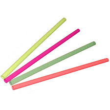 Goldmax 8" Giant Neon Straight Straws Unwrapped Qty: 400