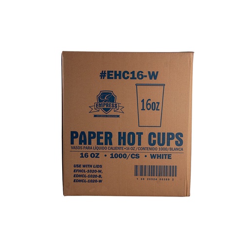 Empress Paper Hot Cup 16oz White Qty: 1000