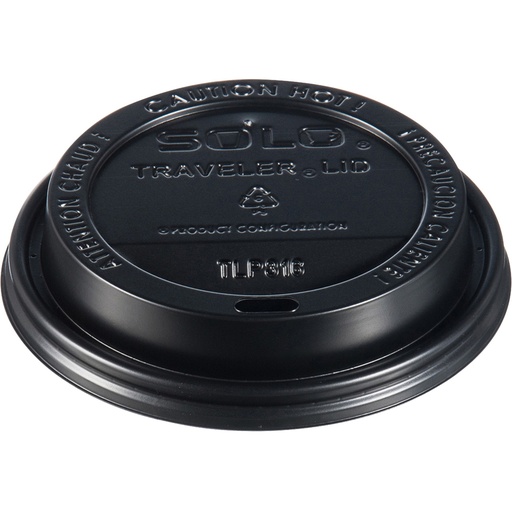 Solo Traveler Lid Black For 10-24 oz Paper Hot Cups Qty: 1000