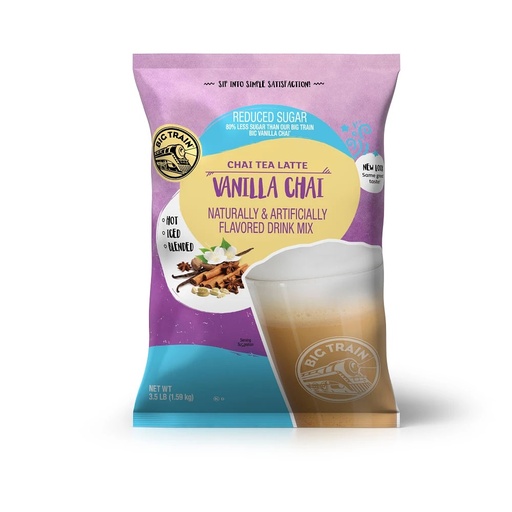 Big Train No Sugar Added Vanilla Chai Tea Latte Beverage Mix  3.5 Lb