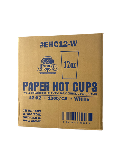 Empress Paper Hot Cup 12oz White Qty: 1000