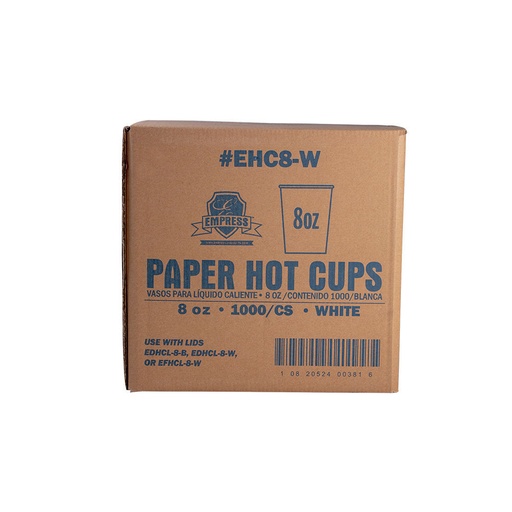 Empress Paper Hot Cup 8oz White Qty: 1000