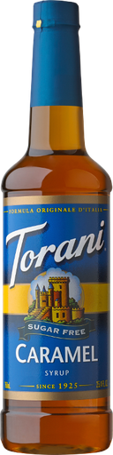 Torani Sugar Free Caramel Syrup (750ML Bottle)